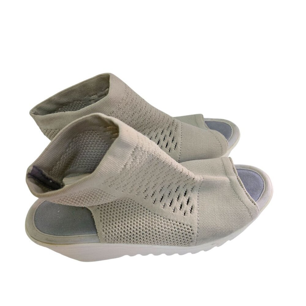 Bernie Mev Josephina Ivory Mesh Pull On Wedge Shoes Size 37